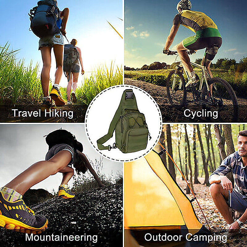 Men Backpack Molle Tactical Sling Chest Pack Shoulder Bag Outdoor Hiking Travel