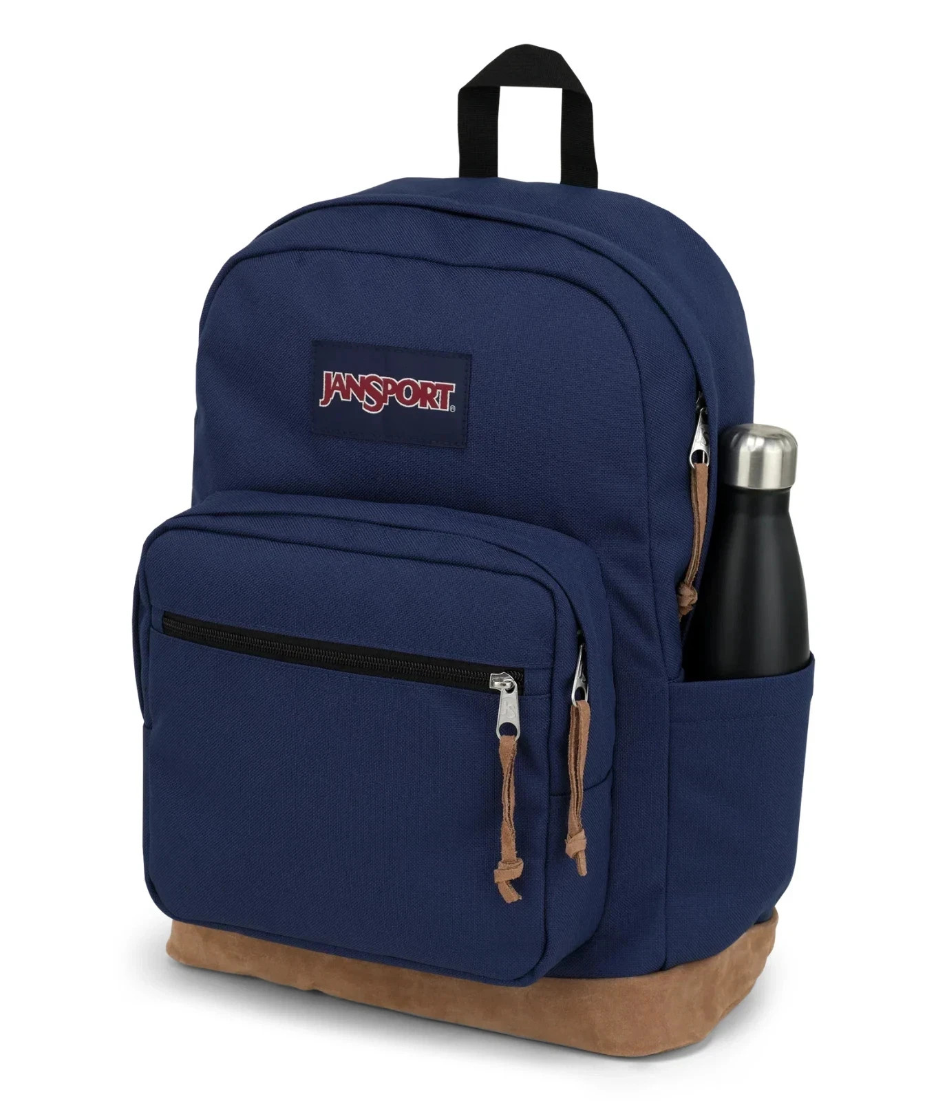 Jansport Right Pack backpack Suede leather bottom 17.5″ x 12.5″ x 5.5″ Navy New