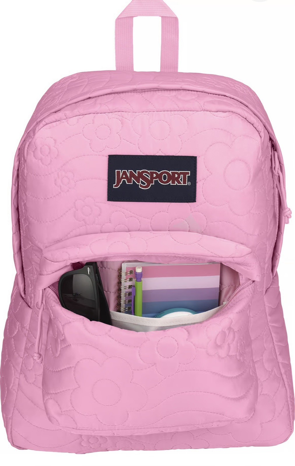 Authentic JanSport Superbreak Plus School Backpack – Begonia Pink Daisy Daydream