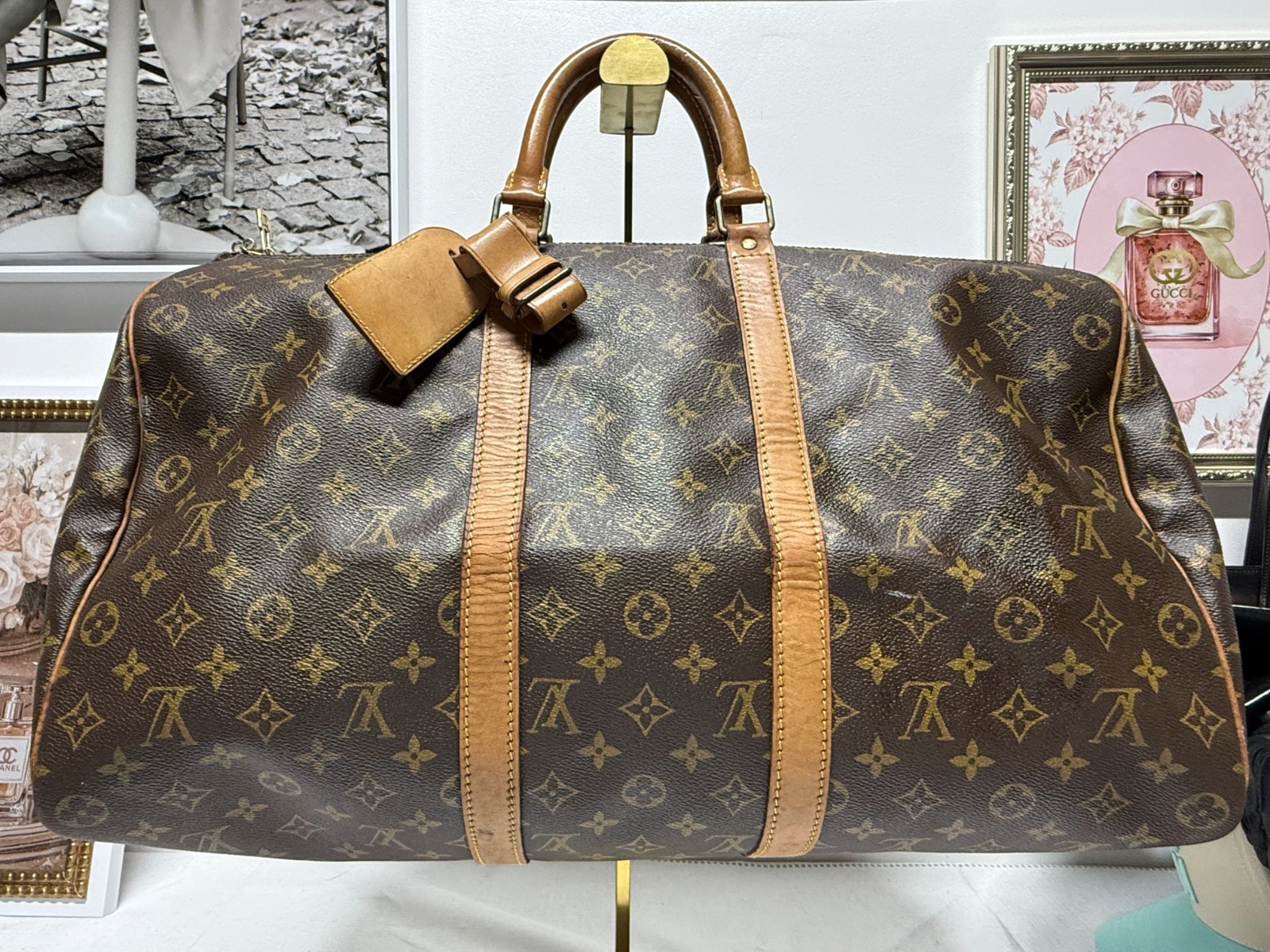 Louis Vuitton Keepall 60 Monogram Duffle Travel Bag Unisex Brown Luggage VI871