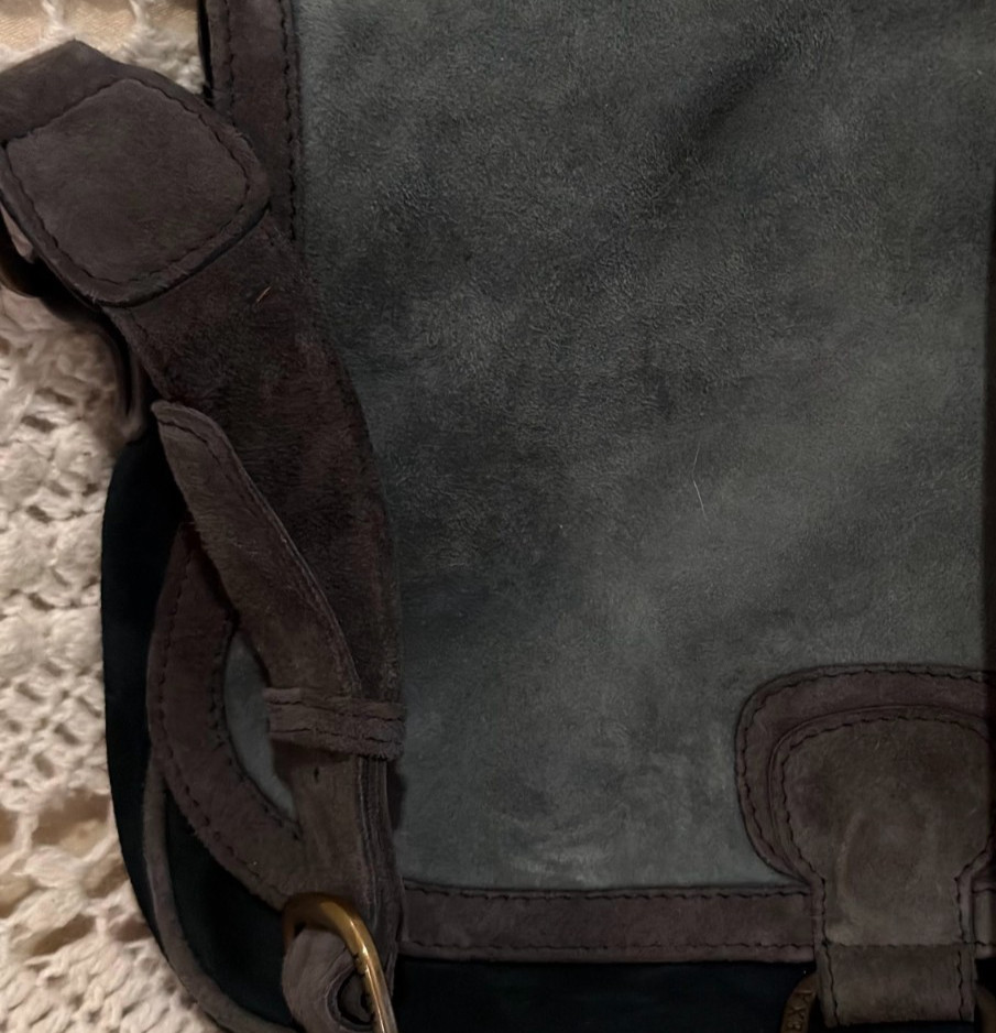 Fratelli Rossetti Flexa Suede Saddle Bag Crossbody Made in Italy Rare Vintage
