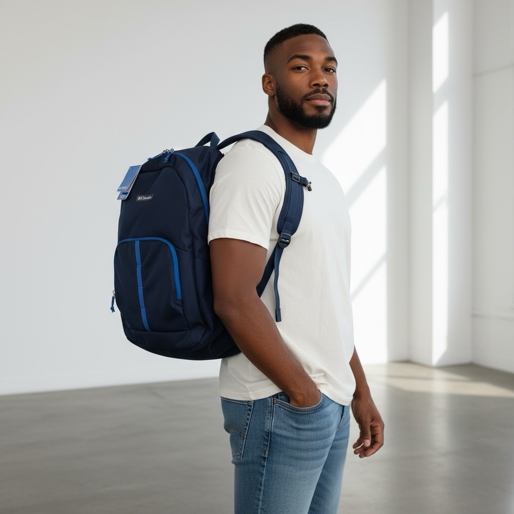 Columbia $50 Bridgeline 25L Unisex One Size Backpack Casual Bag Navy Blue