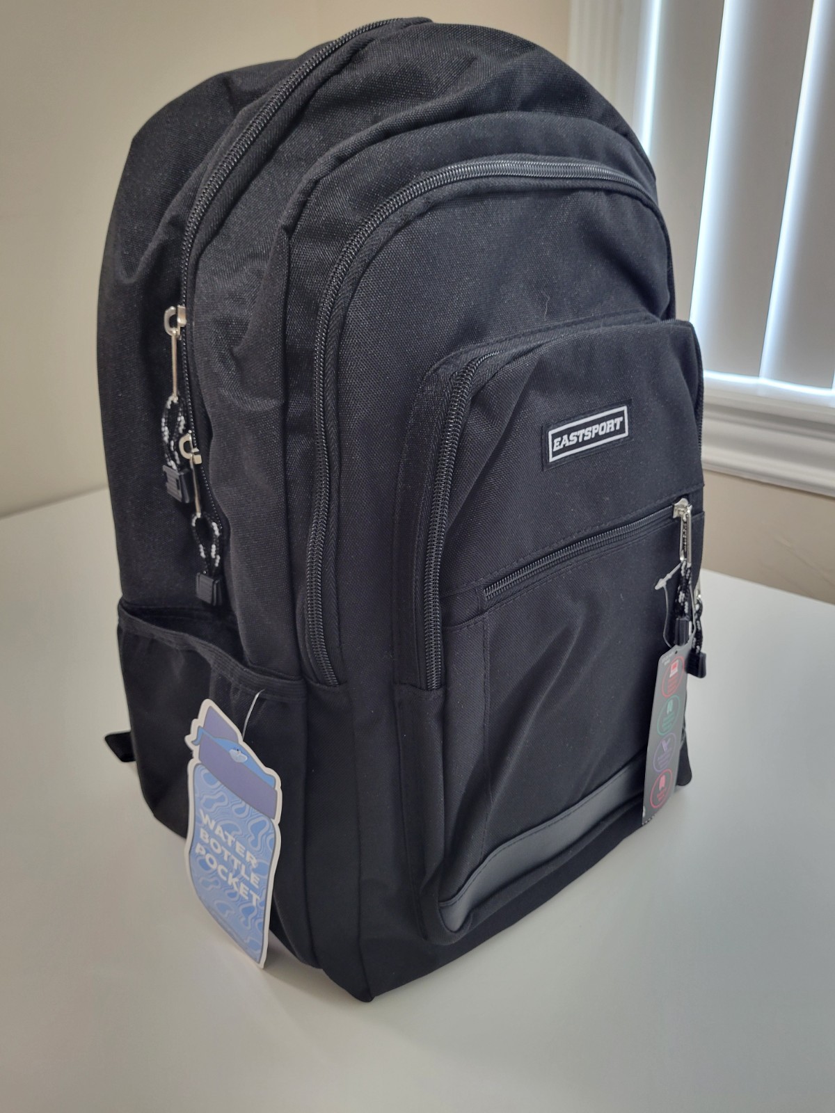NWT Eastsport Unisex Essential 17.5 Inch Backpack Black W/Padded Laptop sleeve