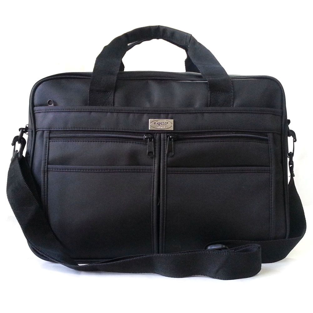 New Black 14 inch Laptop Bag Fabric Briefcase Book Bag Messenger Bag