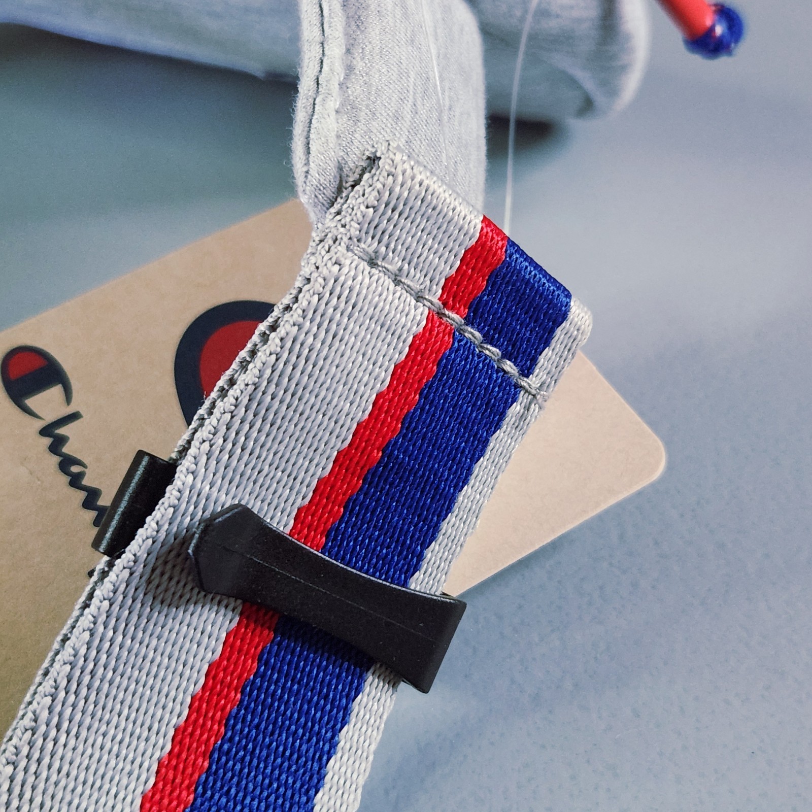 Champion Attribute Gray Jersey Waistbag Fanny Pack NWT Adjustable Striped Strap