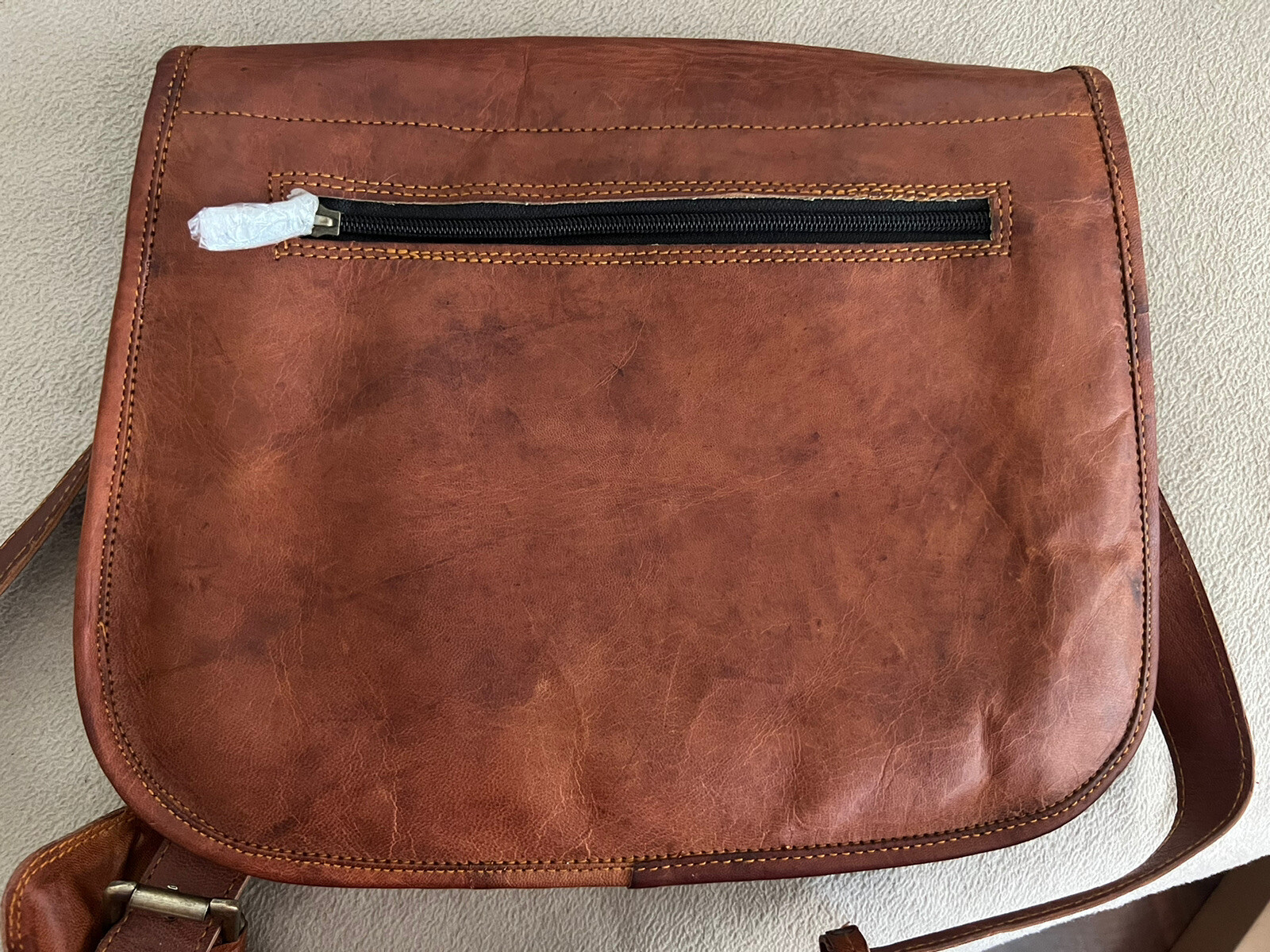 Komal’s PASSION LEATHER Large Messenger Bag Crossbody Quality Camel Brown *NEW*