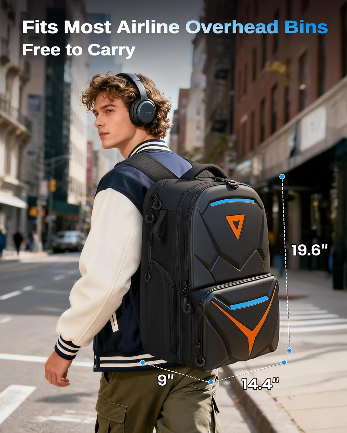 Hard Shell Gaming Backpack for Men, Waterproof Extra Large Laptop Backpack