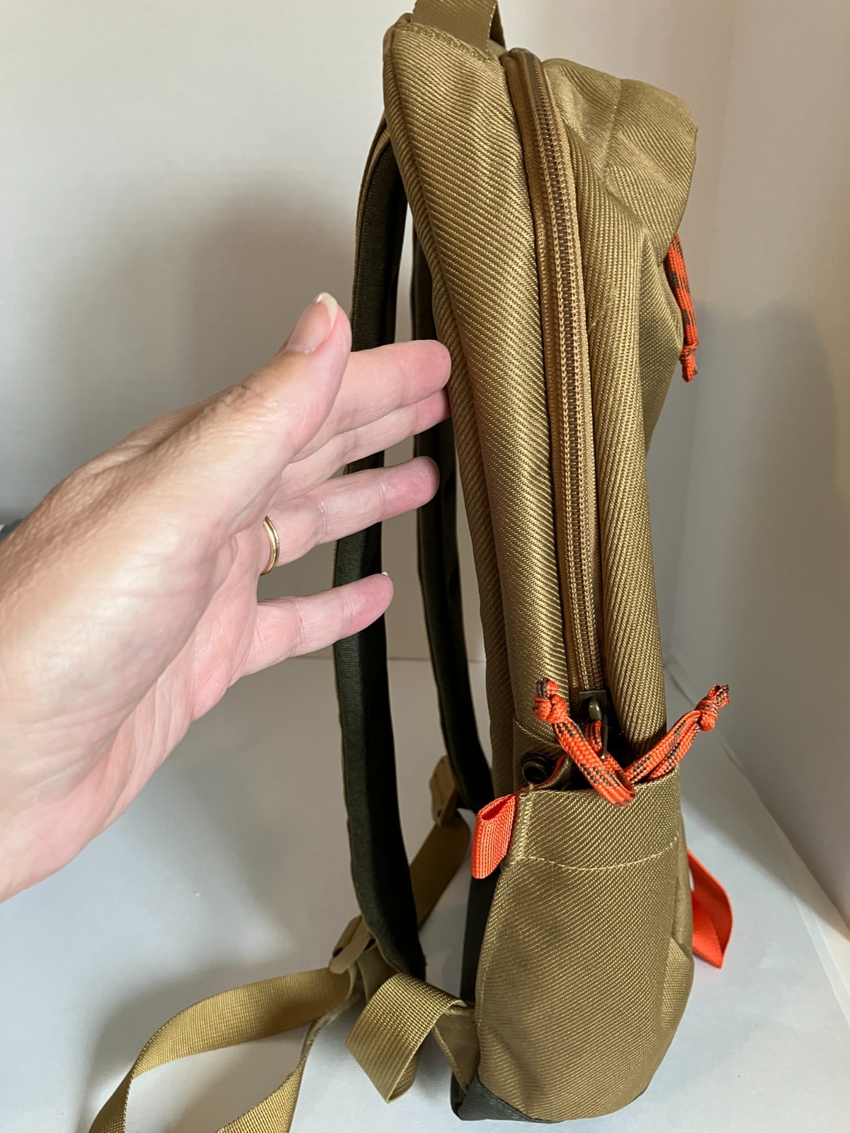 The North Face Top Loader Daypack – Tan With Logo-New with Flaw