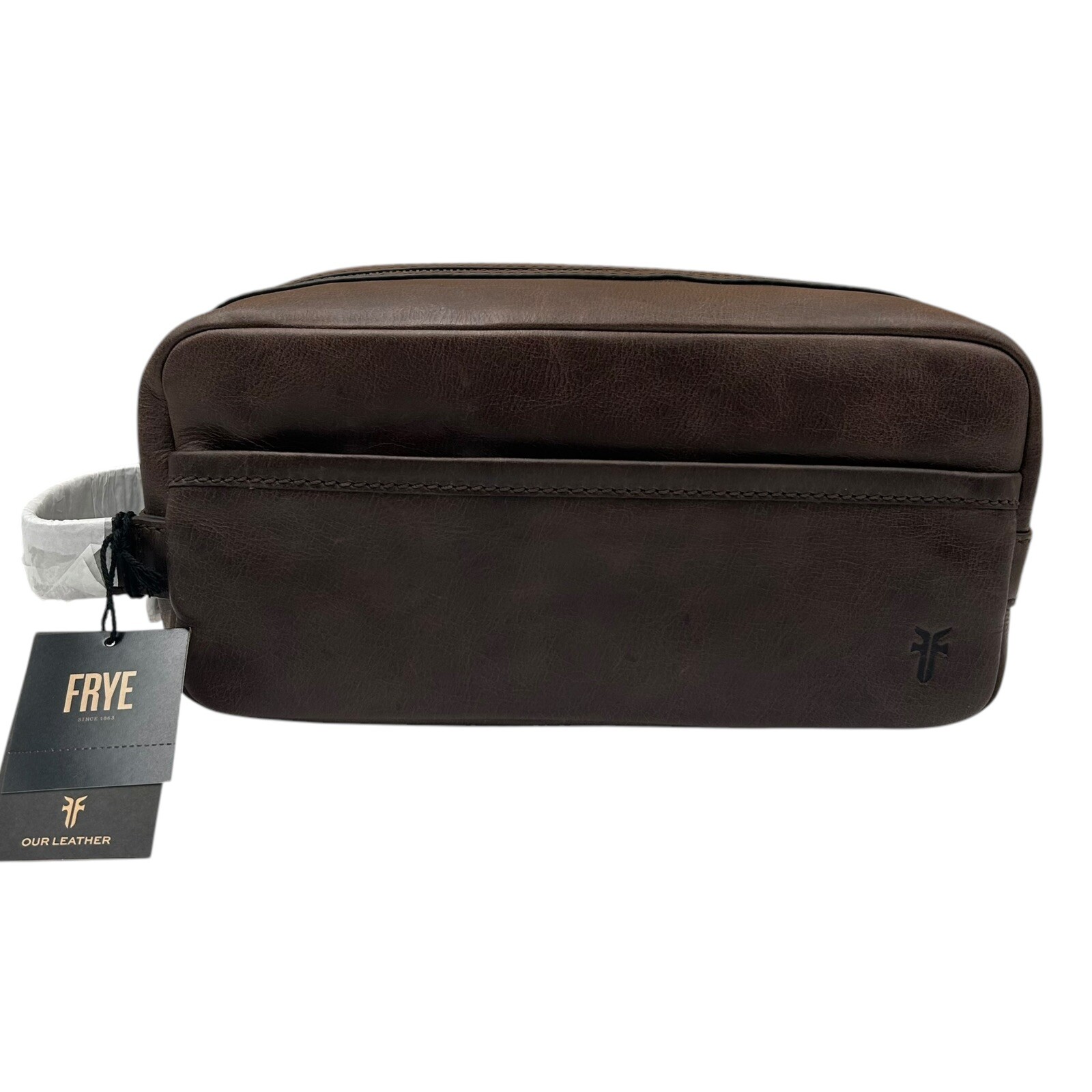 FRYE Men’s Leather Logan Travel Bag Brown Smooth Grained Finish 10.5in W x 5in H