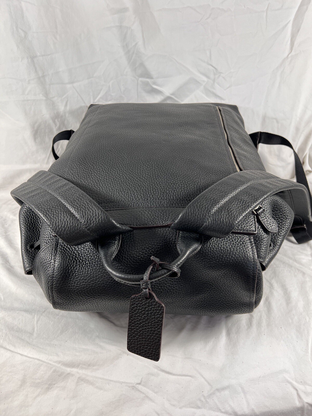 COACH Black Leather Drawstring Buckle XL Backpack Bag E1593 72005