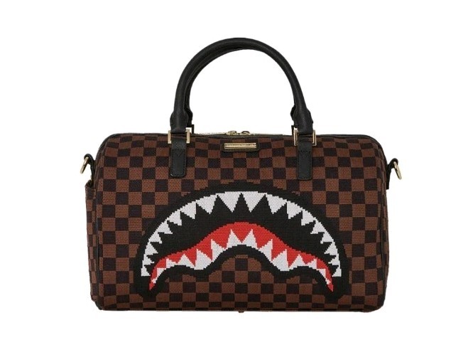 Authentic Sprayground Mini Duffle Bag Retro Streetwear Knit Monogram 🤎