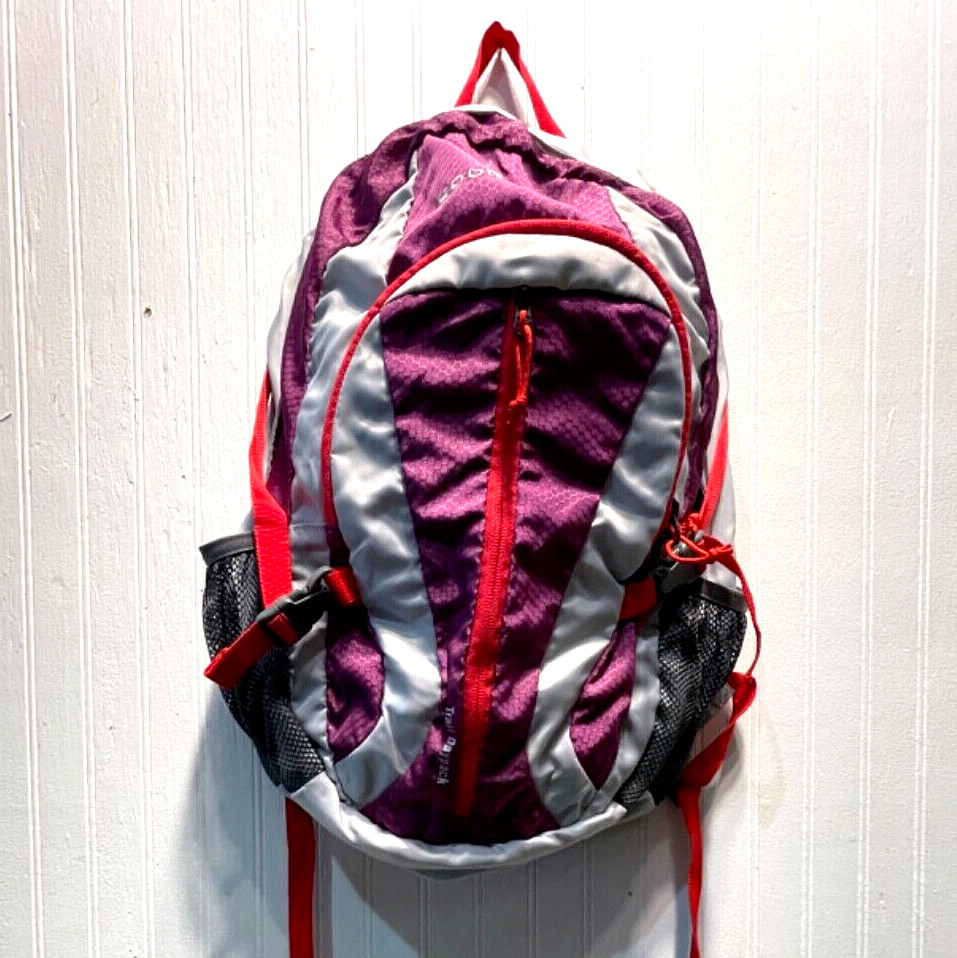 Eddie Bauer Trail Daypack 13x18x6″ Purple, Gray & Red ~ School, Hiking & Camping