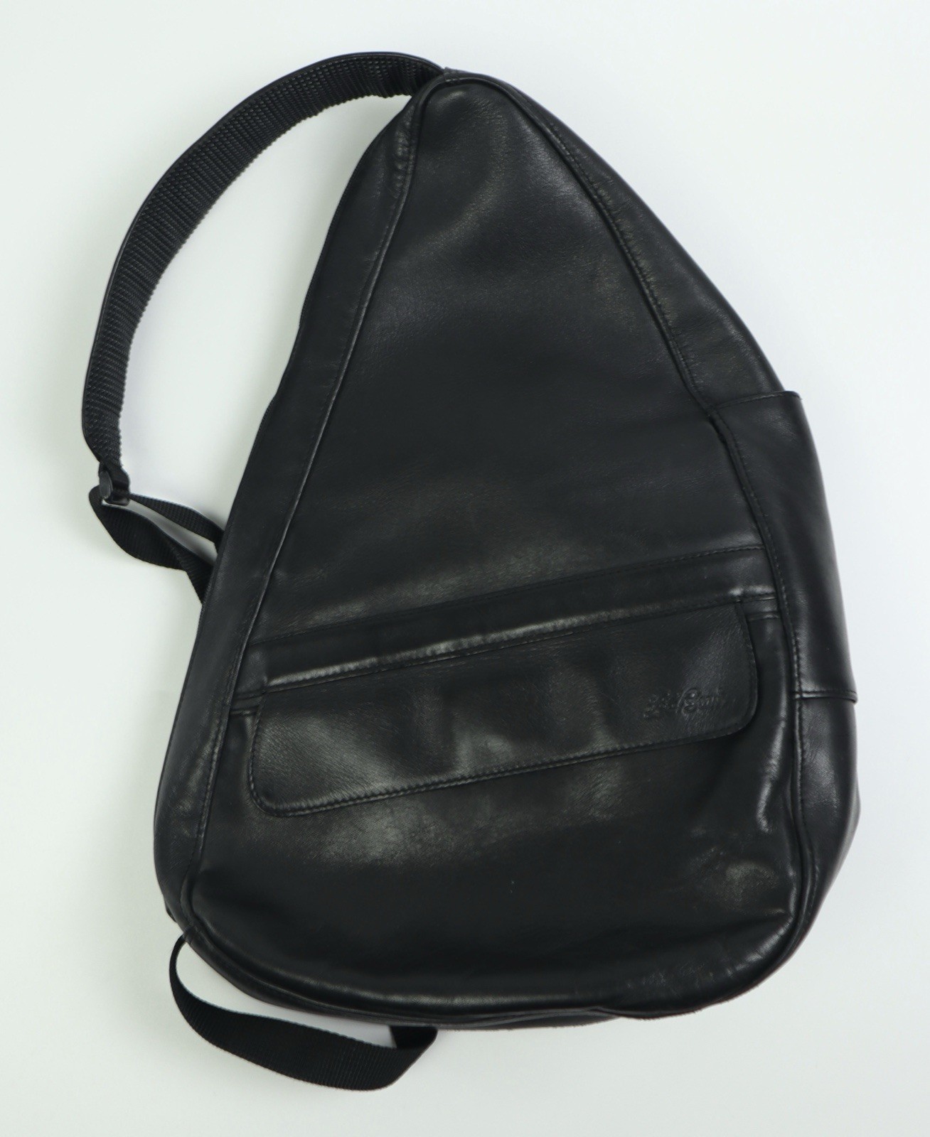 Vintage L.L Bean Ameribag Black Leather Shoulder Bag One Strap USA Made