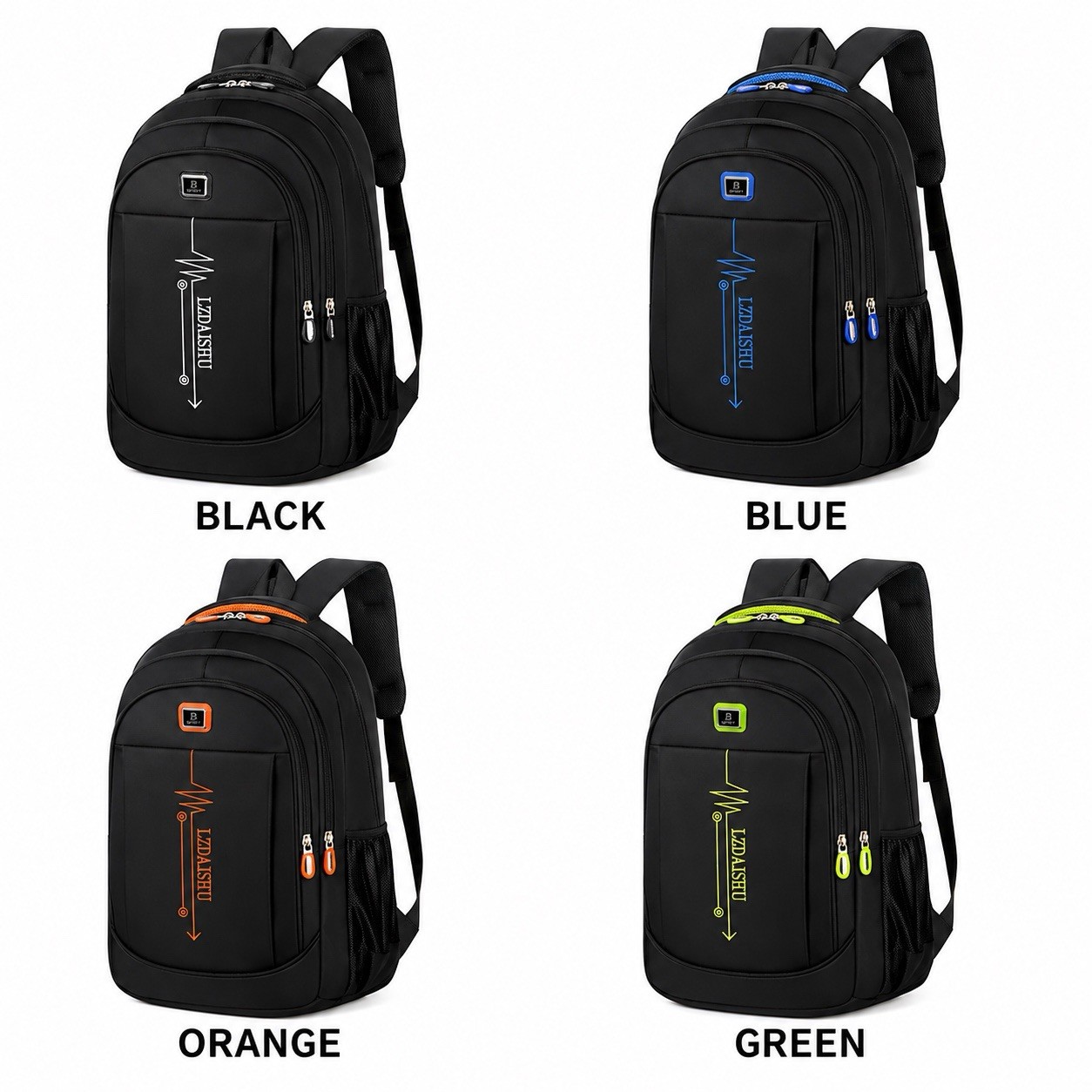 Modern Laptop Backpack Water Resistant School Travel Work Black ￼