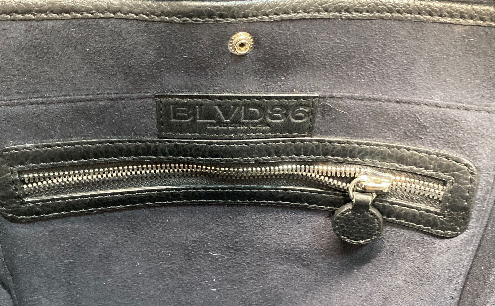 BLVD86 Black Pebbled Leather Backpack Large G Logo Silver Hardware