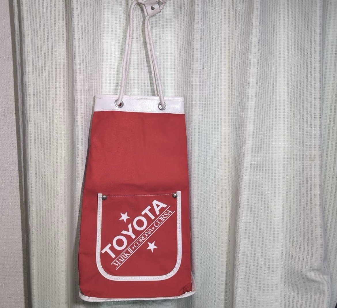 TOYOTA utility bag rare limited red showa retro vintage 48×24.5×23cm from japan