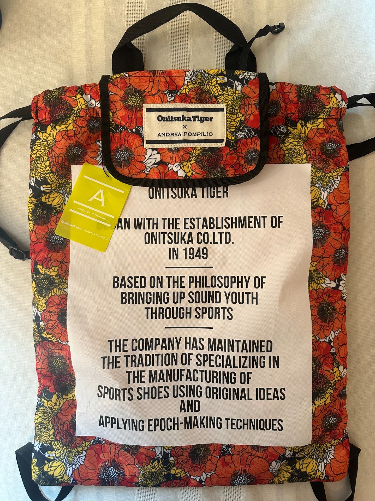 Onitsuka Tiger x Andrea Pompilio Drawstring Backpack Floral Flower Print
