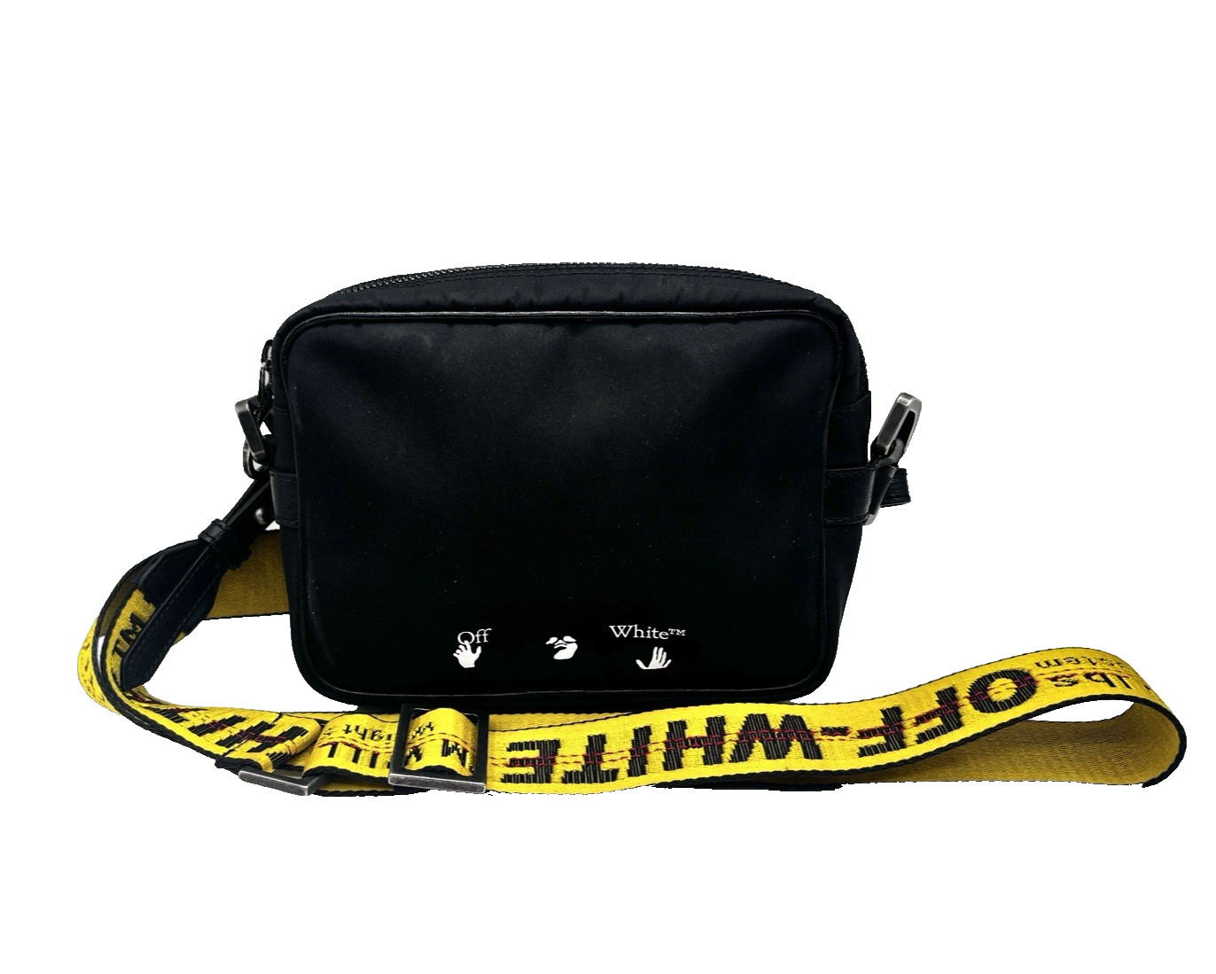 OFF WHITE Logo Nylon Crossbody Shoulder Bag Virgil Abloh OW – Black & White