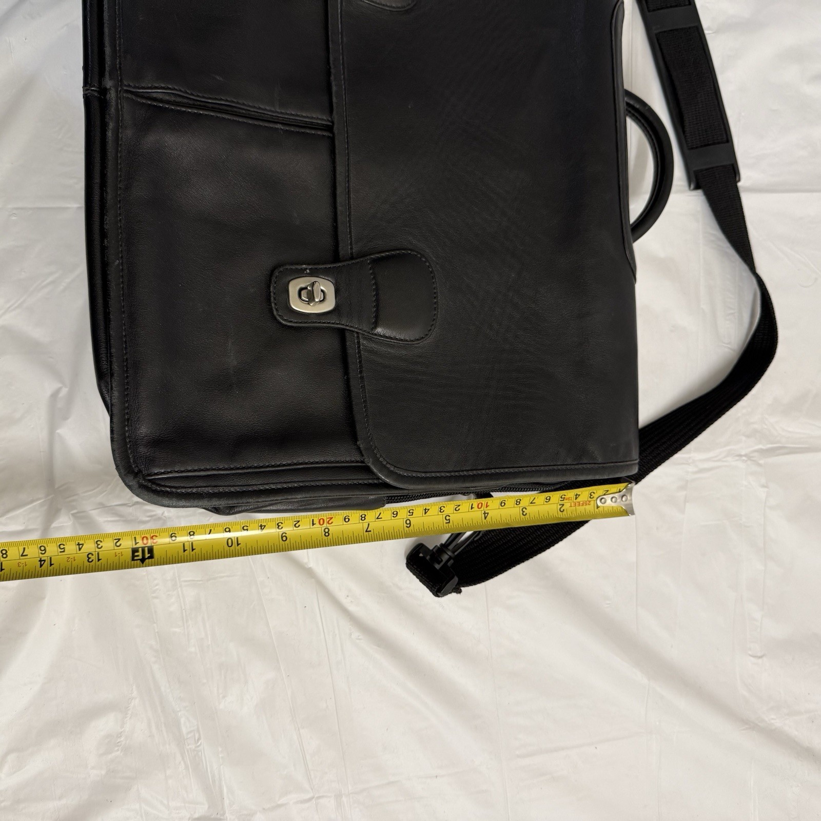 E1 COACH BLACK LEATHER LAPTOP BRIEFCASE MESSENGER BAG B0S-0532 Rare! Vintage