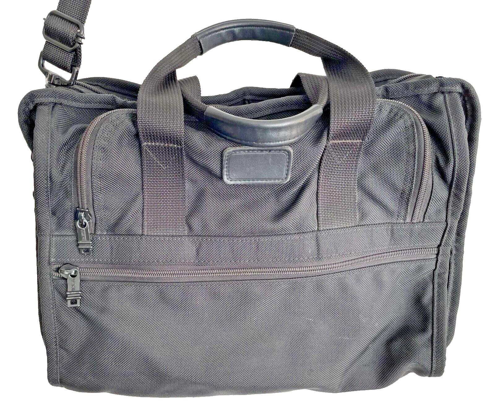 Tumi Black Expandable Nylon Portfolio Briefcase Bag 11.5 X 16.5 X 4.5-5.5