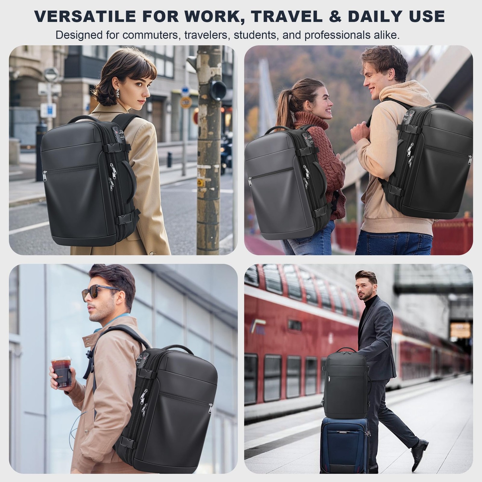 Vacuum Backpack Travel – Expandable Compression Carry On Backpack with Vacuum…