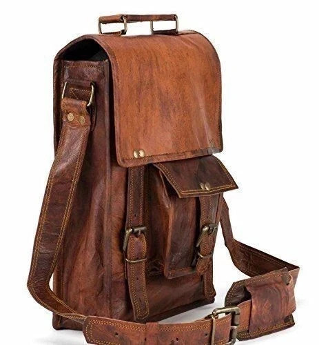 Explore Leather Shoulder Goat Brown Messenger Satchel Genuine New Vintage Men