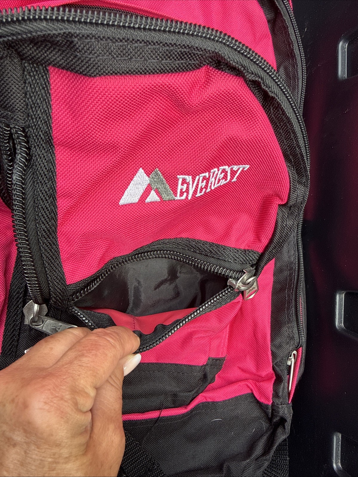 Everest Double Main Compartment Backpack – Pink/Black