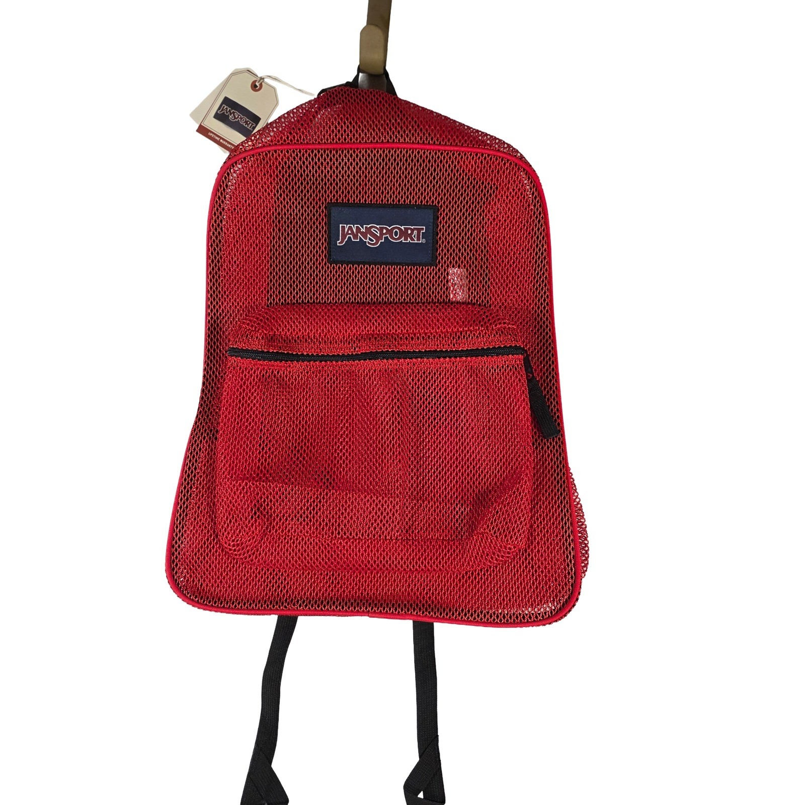JanSport Mesh Pack Backpack High Risk Red See Through School Sports NWT