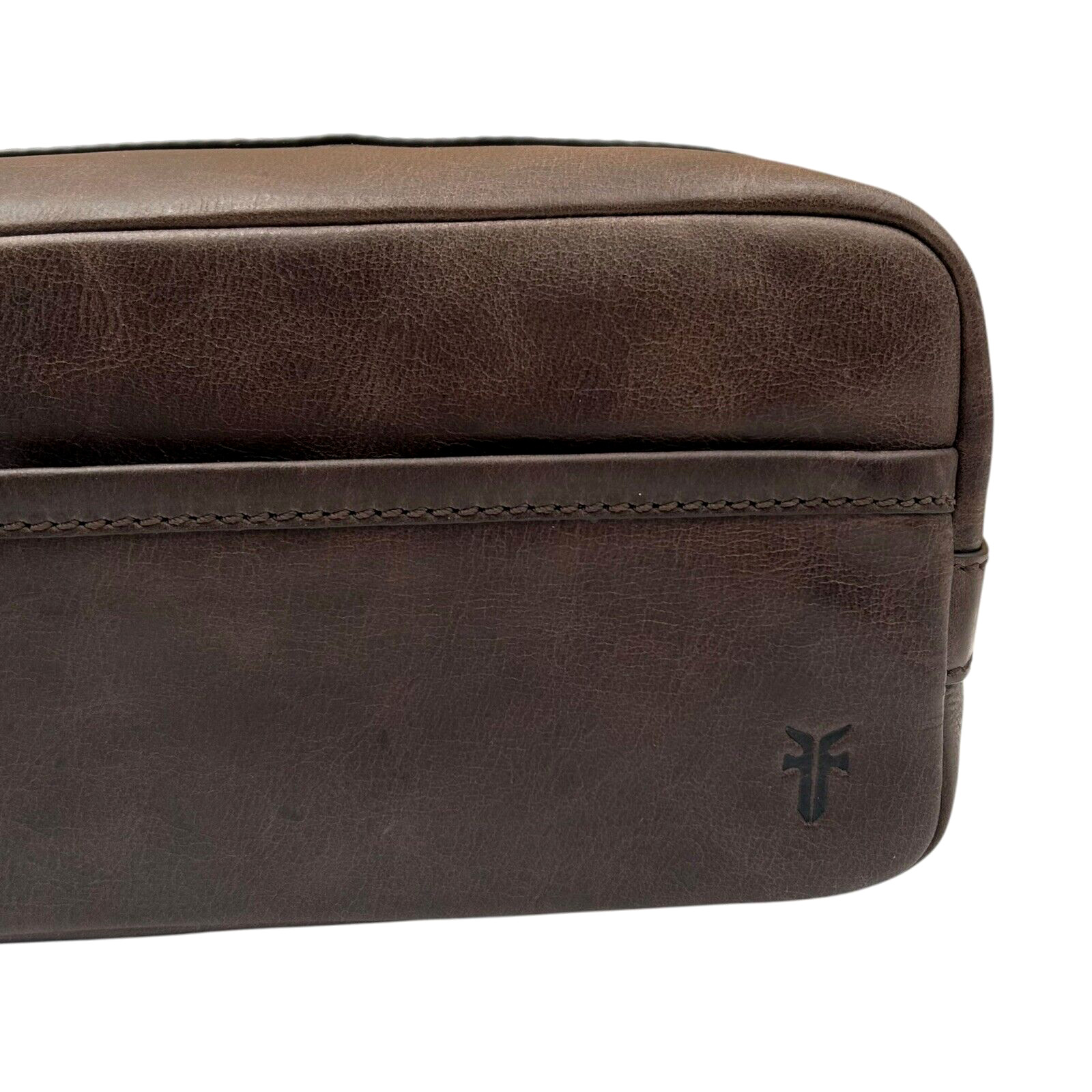 FRYE Men’s Leather Logan Travel Bag Brown Smooth Grained Finish 10.5in W x 5in H