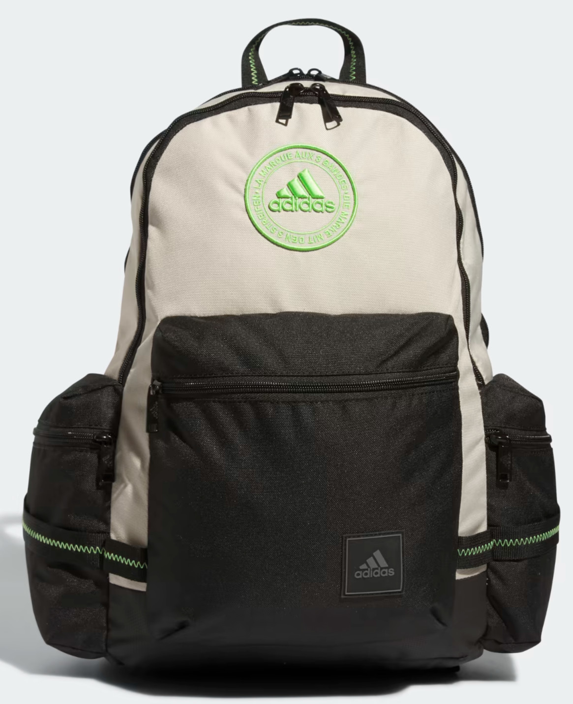ADIDAS CITY ICON Unisex OSFA 17″ Backpack Laptop Black BEIGE WIPE CLEAN $60 NWT