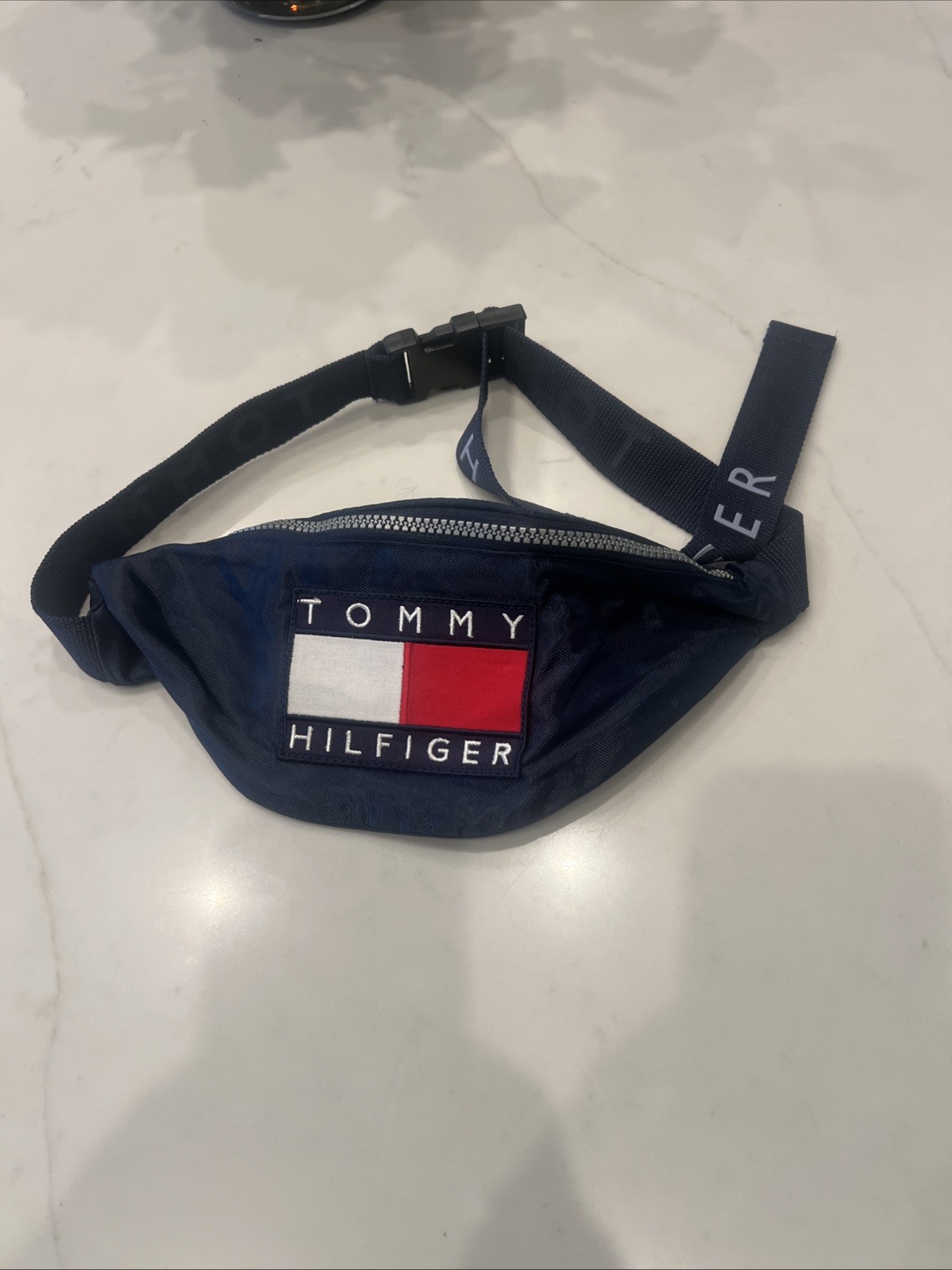 Vintage Tommy Hilfiger Fanny Pack Bum Bag Navy Travel Rare 90’s