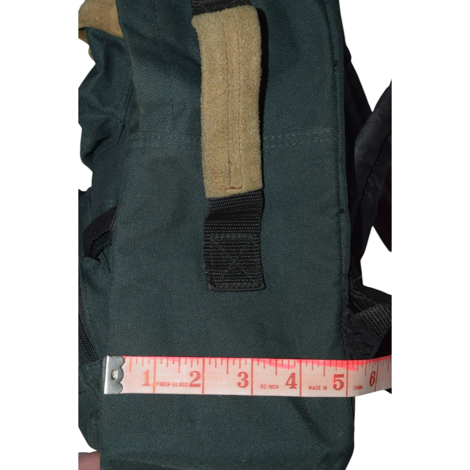 Vintage Eastsport Outdoor Co Canvas Backpack Green Suede Trim #1457