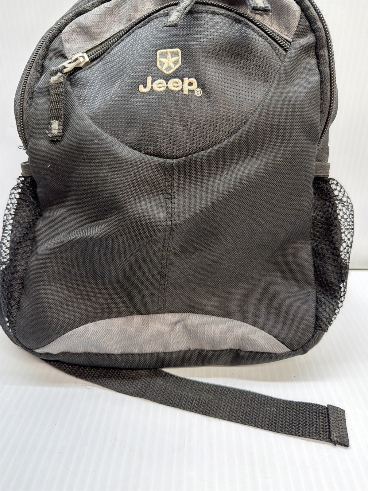 Jeep Mini Backpack Black Gray 12″ x 10″ Small Travel Bag Interior Pockets Logo