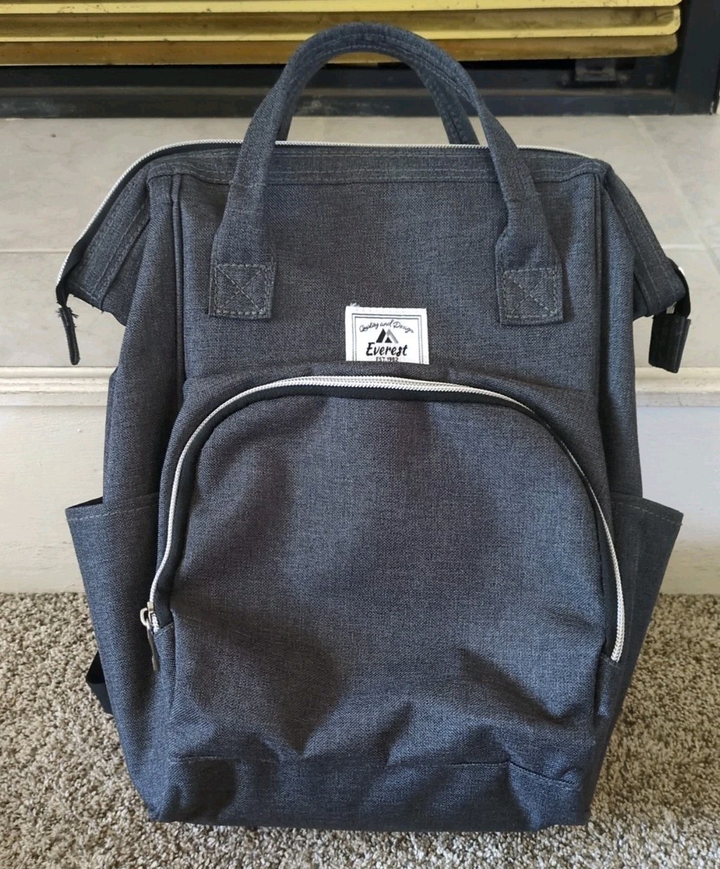 Everest Friendly Mini Handbag Backpack-13×8.5×6 In.- Dark Grey-Zip Pocket-Ex.Con