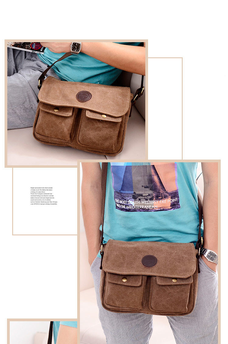 Men’s Canvas Cross Body Bag Messenger Shoulder Book Bags School Satchel Vintage