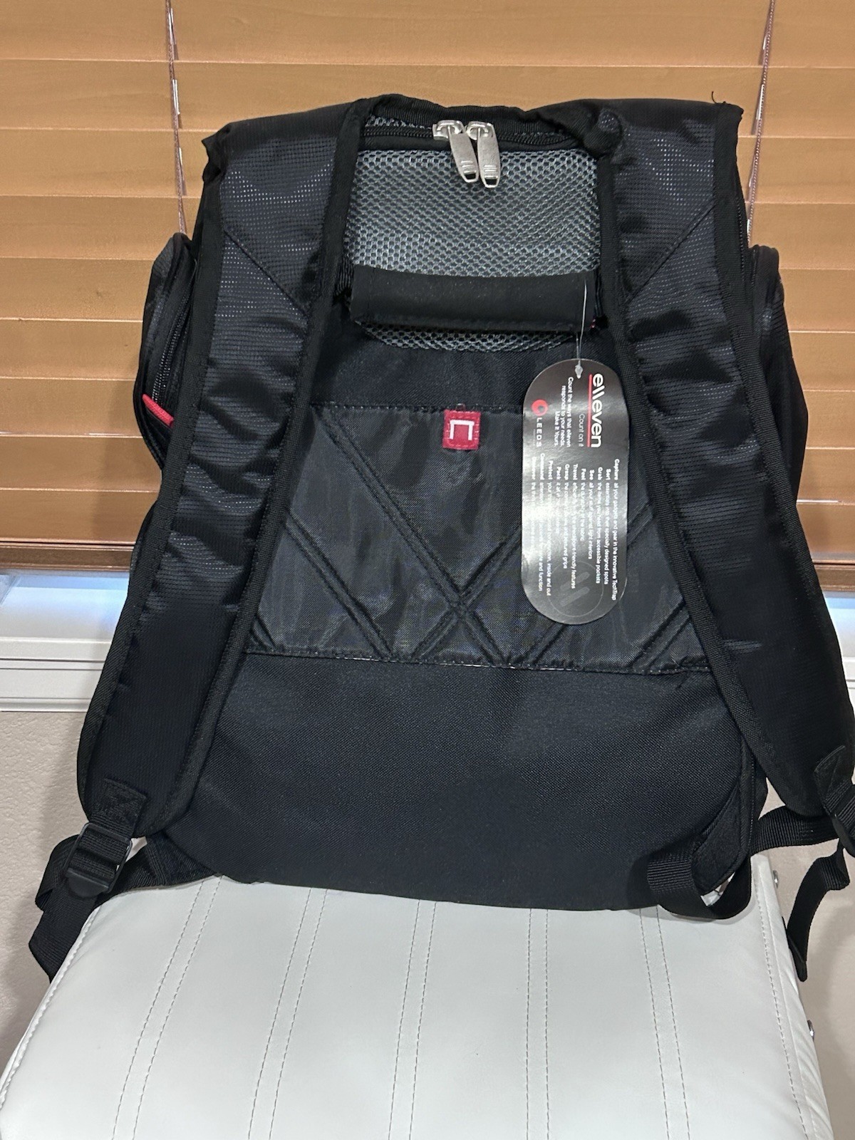 Leeds Elleven Black Backpack Check Point-Friendly Travel Bag