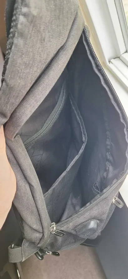 Crossbody Sling Backpack-Single Strap Shoulder Bag with USB Charging Port – Gray