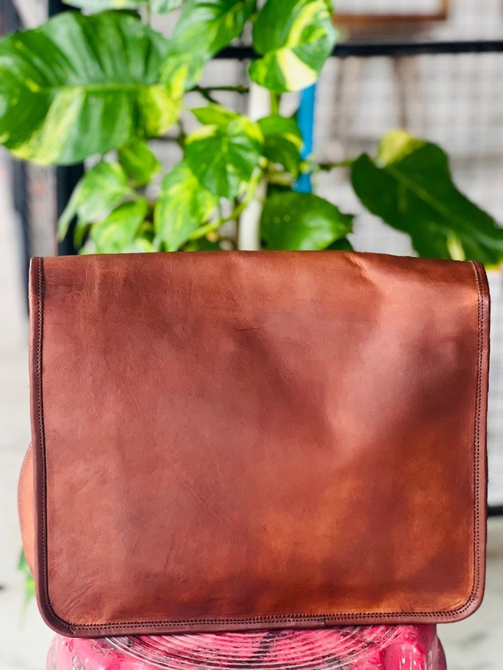 Handmade authentic Leather Laptop Messenger Bag Rare Men’s Briefcase Satchel