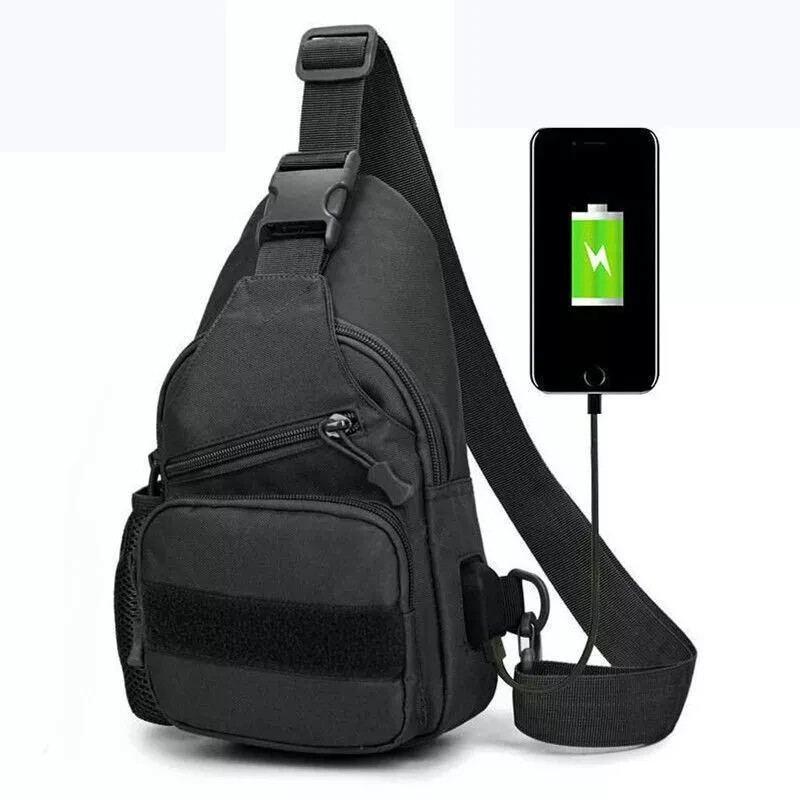 Men Backpack Tactical Sling Shoulder Bag Molle Travel Chest Pack Outdoor Hiking