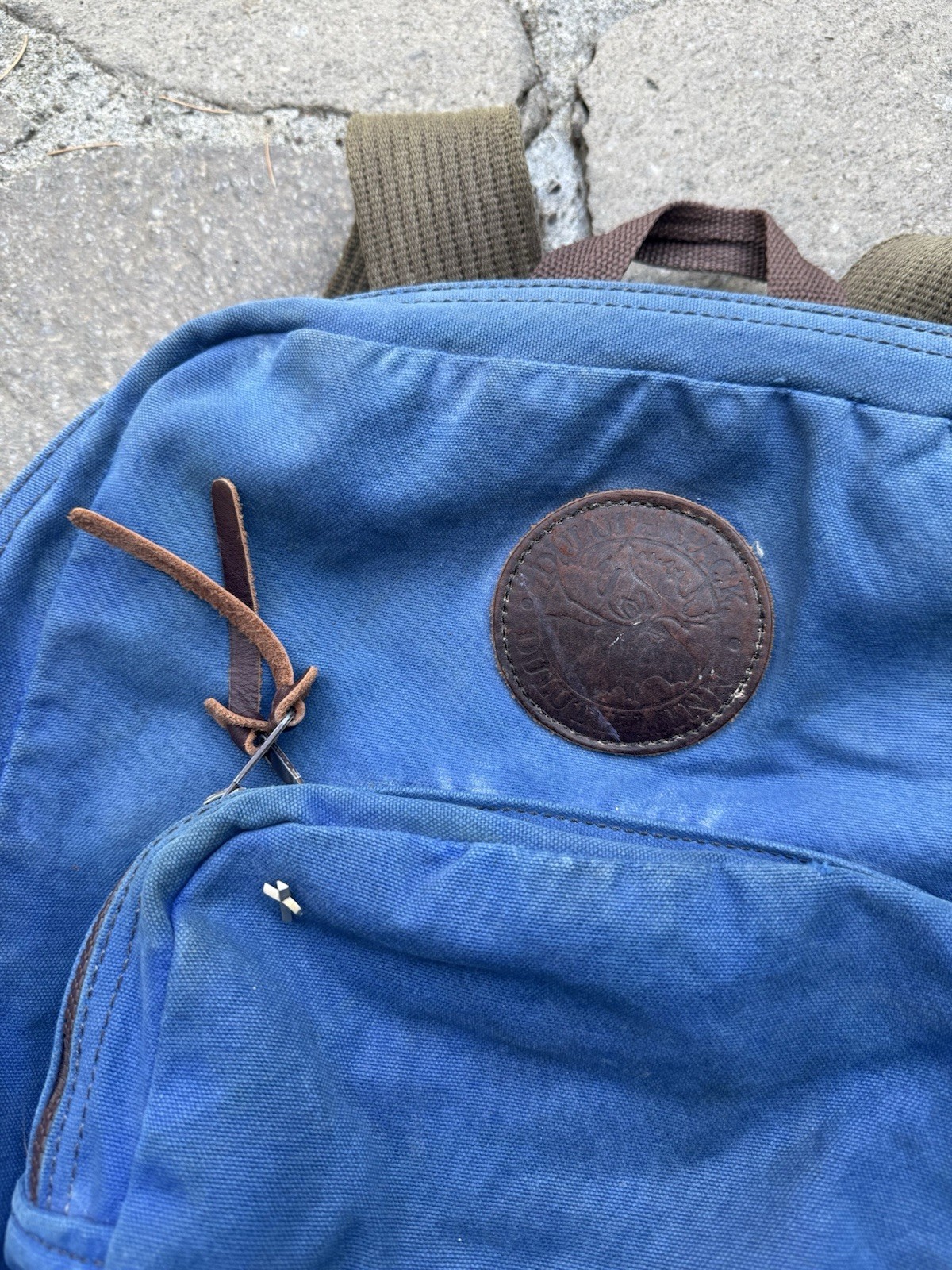 Duluth Pack Large Standard Canvas Blue Backpack Leather
