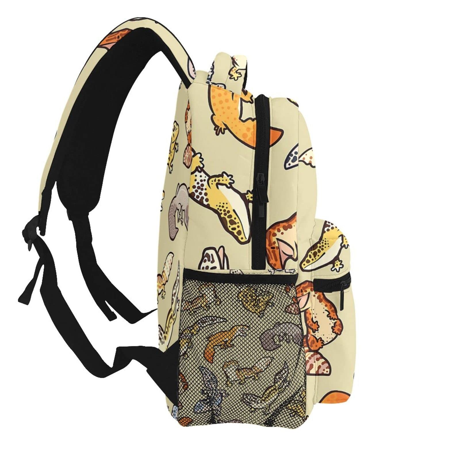 Cartoon Cute Leopard Gecko Pattern Casual School Backpack Bag, Laptop Hiking …