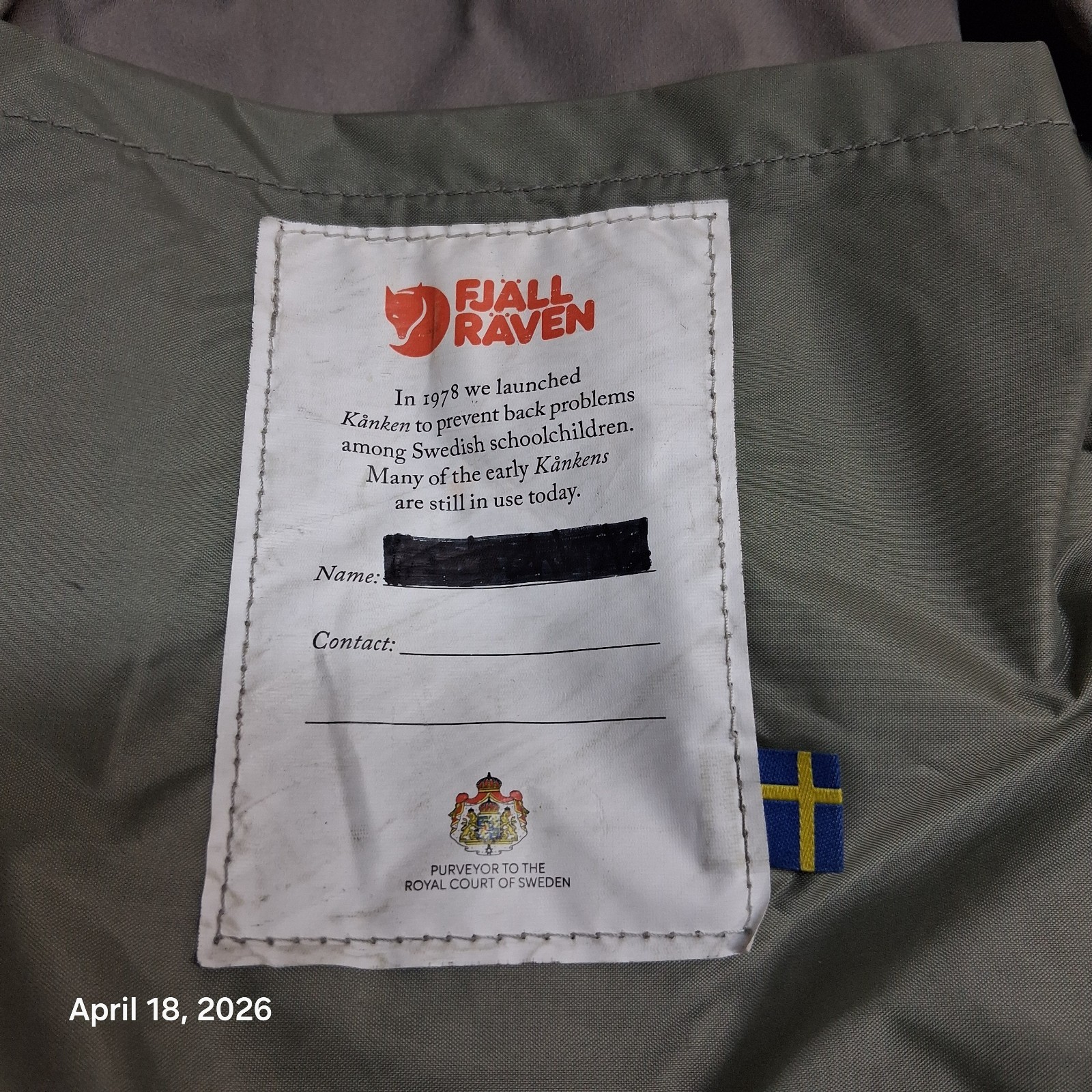 Fjallraven Kanken Backpack Classic Gray Distressed Made in Sweden