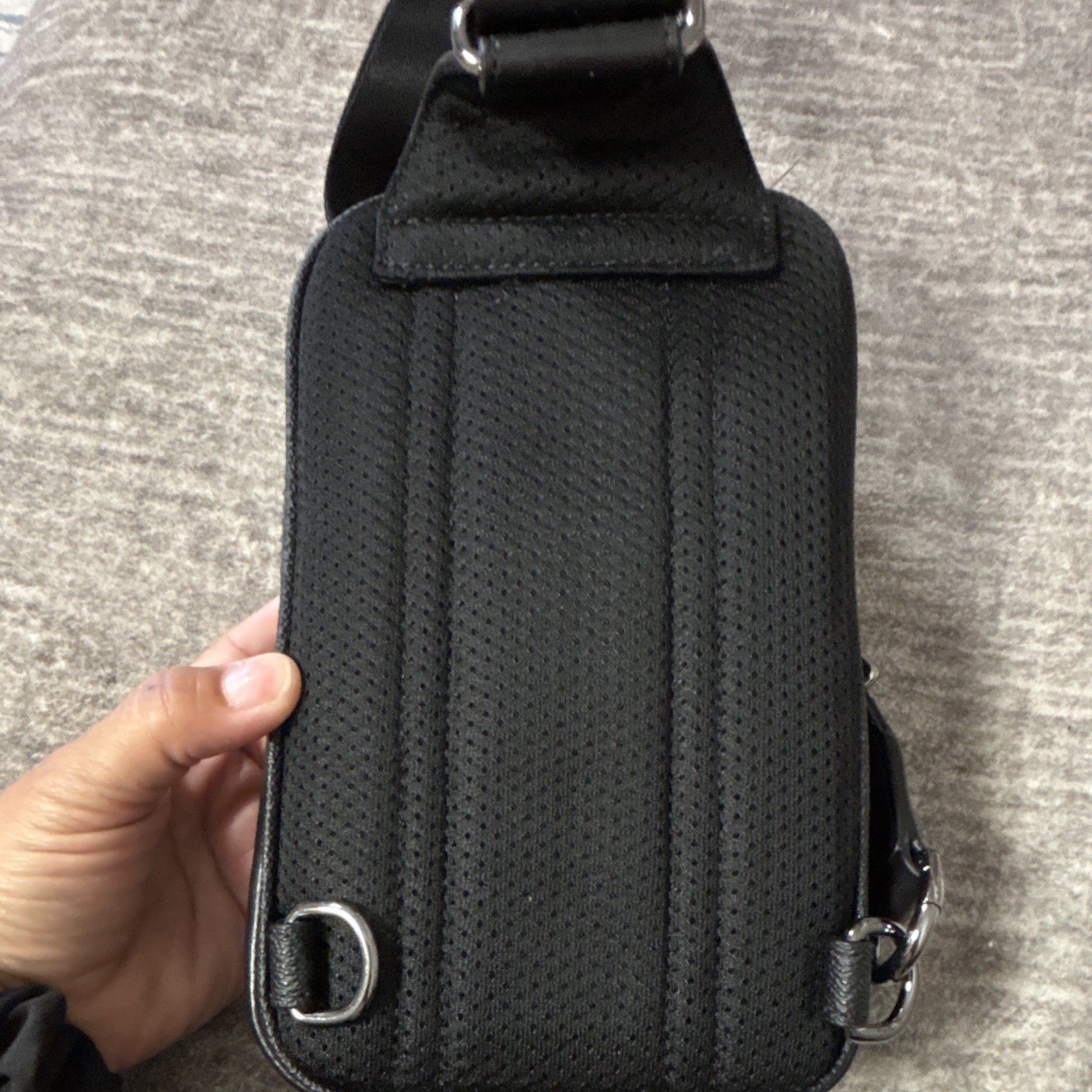 Michael Kors Cooper Medium Sling Pack Crossbody Bag White/Black Logo Zip