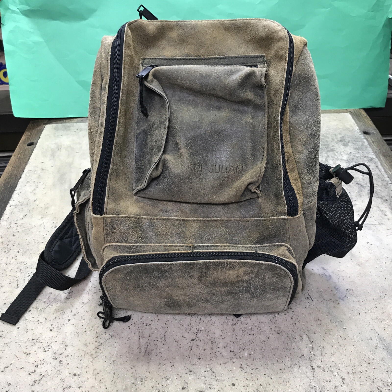 Wilsons Suede Leather Backpack Brown M. Julian Travel School Nice Cond Fast Ship