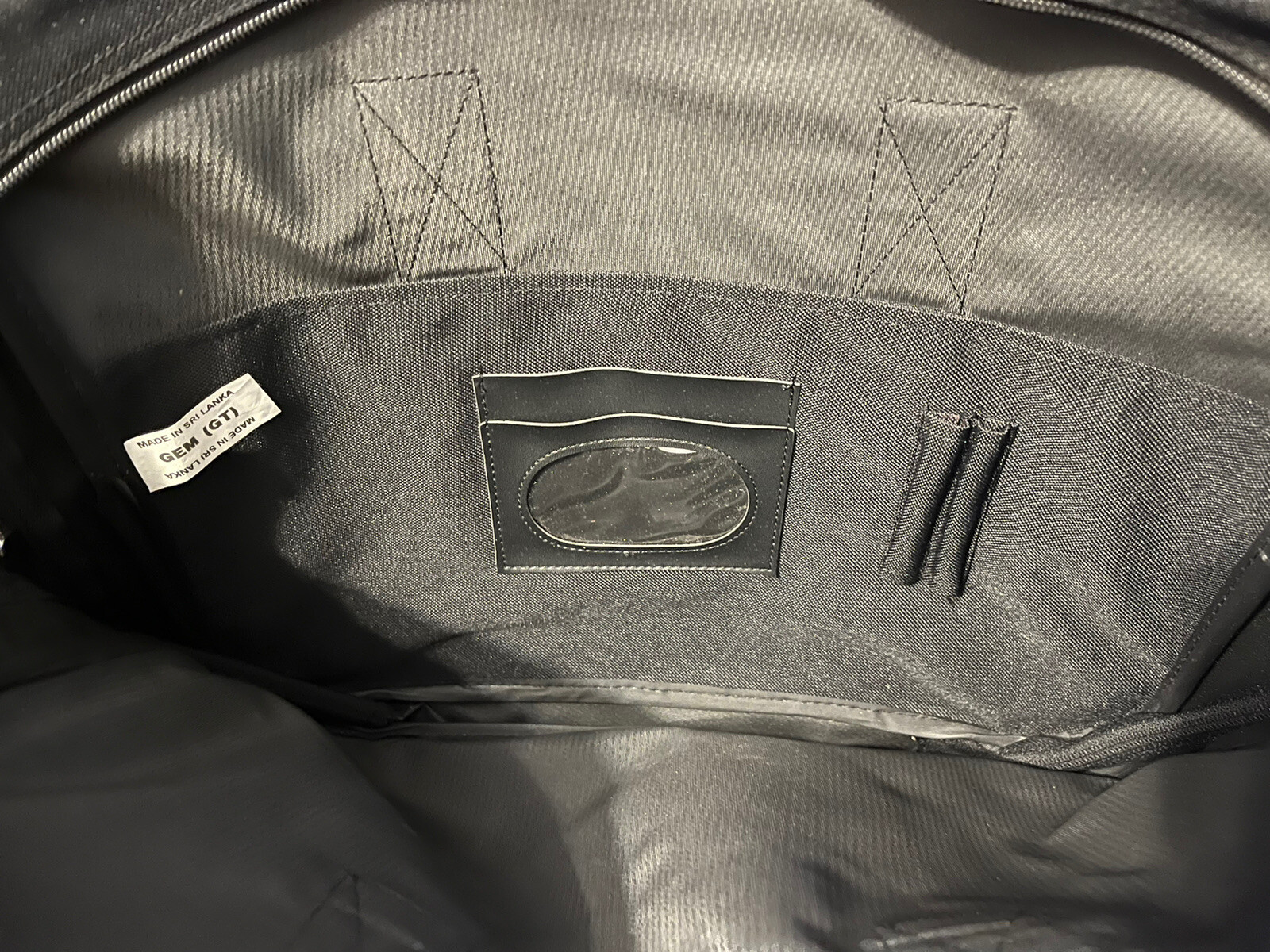 Laptop Bag Black Canvas Pocket Gear Slots Handles GEM Office Travel 12×12.5×3″