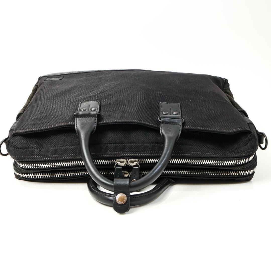 Authentic Porter Yoshida Kaban Black Leather & Canvas 2-Way Business Briefcase 4