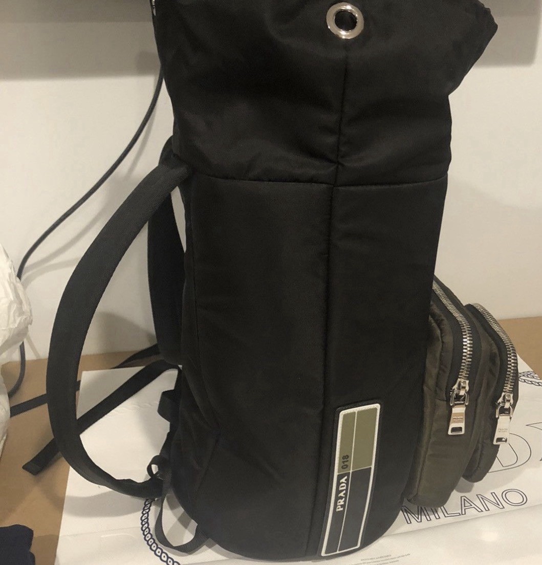 Prada 018 Collection Men’s Backpack with Side handles for duffle Bag