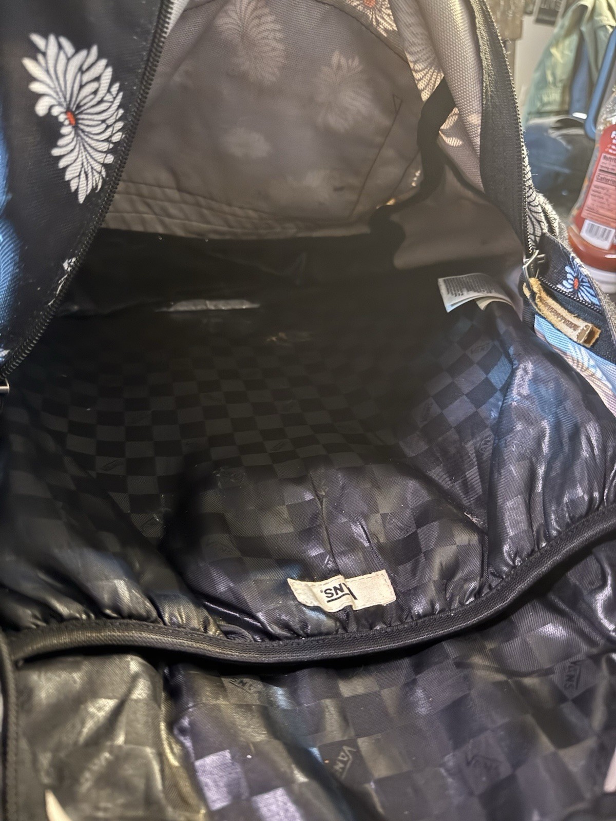 Vans Realm Classic Backpack School Bag Laptop VN0A34GLZLE Daisy Black Multi