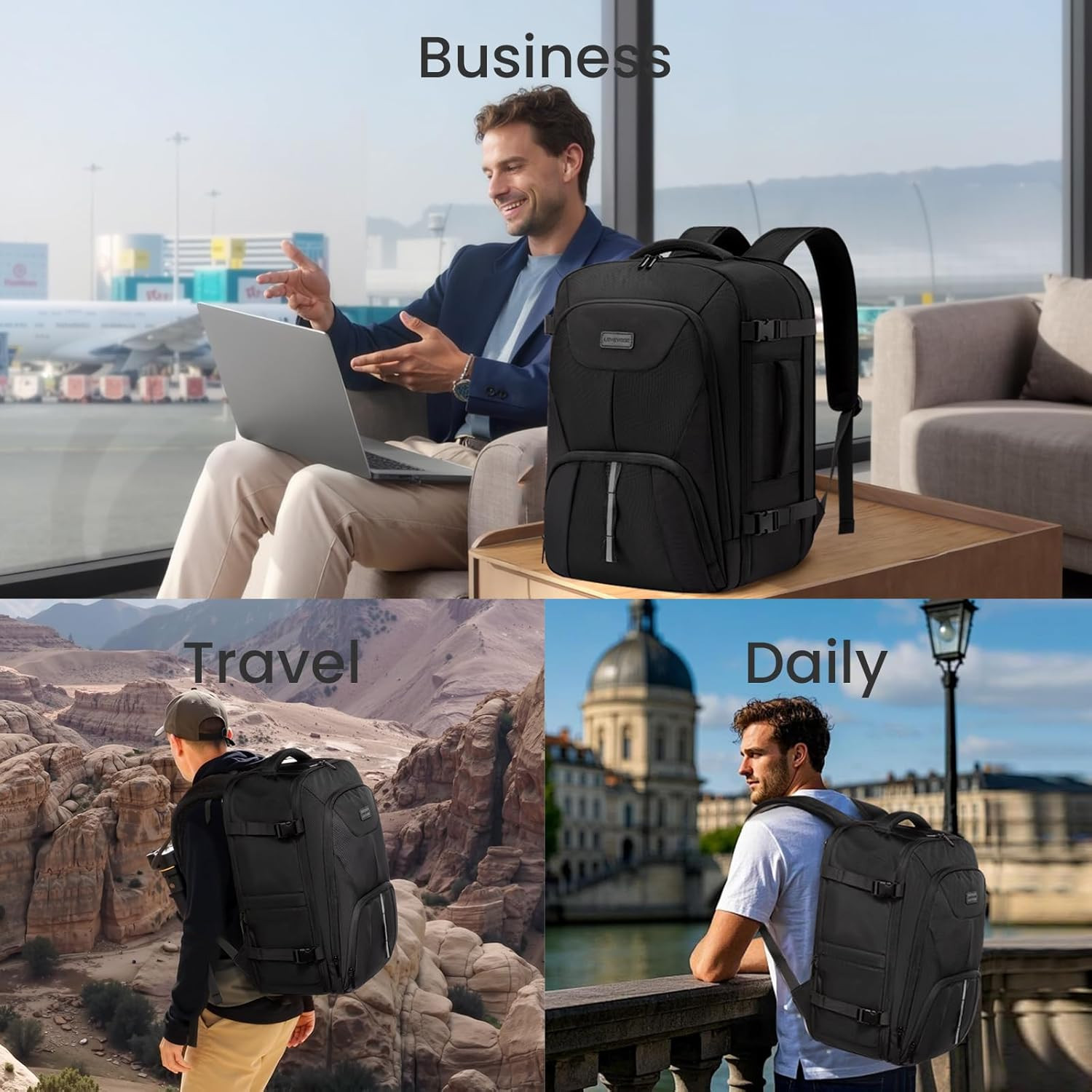 Travel Backpack,Expandable 50L Extra Large Travel Backpack for Men