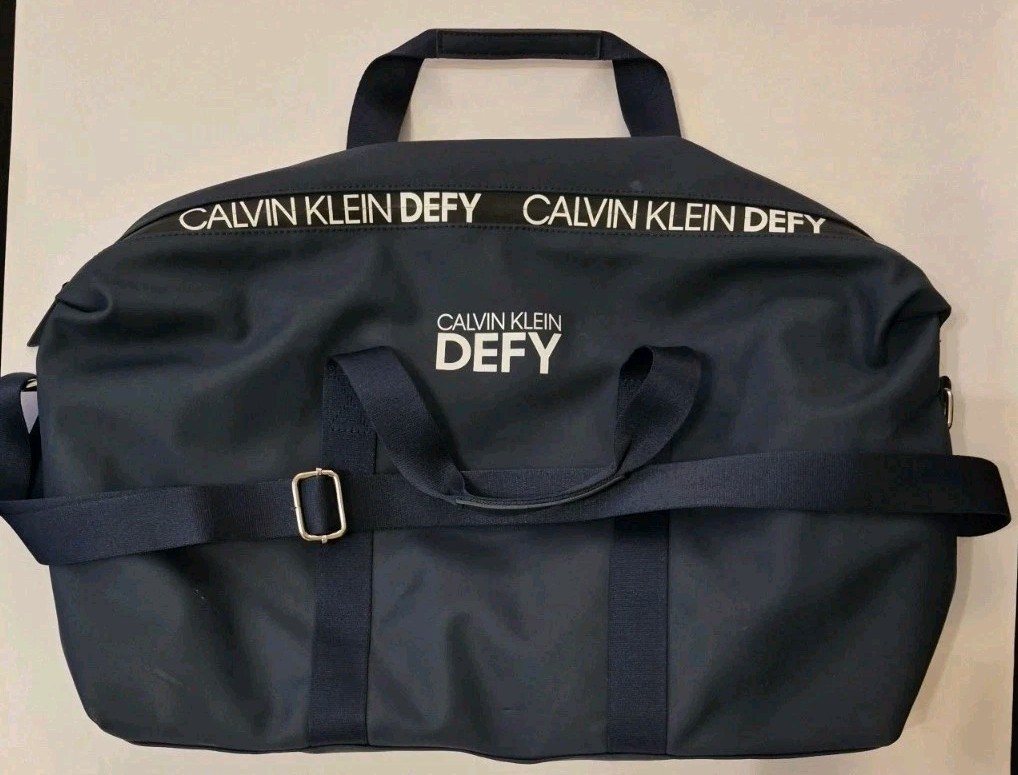 CALVIN KLEIN DEFY Dark Blue Duffle Weekender Travel Bag